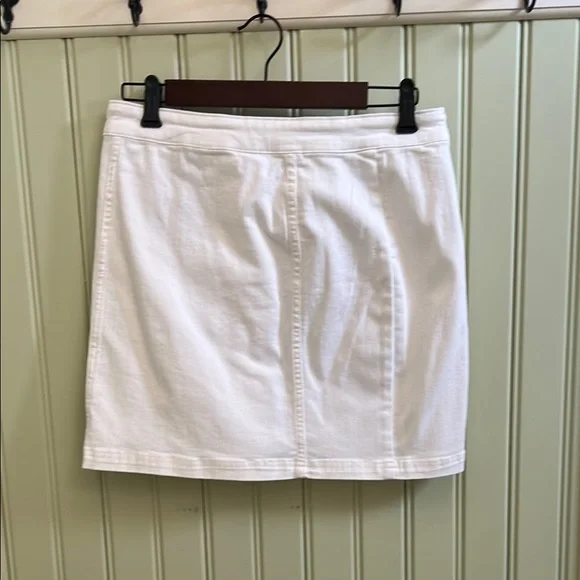 Free People NWT White Button-Front Skirt, Size 12 - Picture 4 of 9
